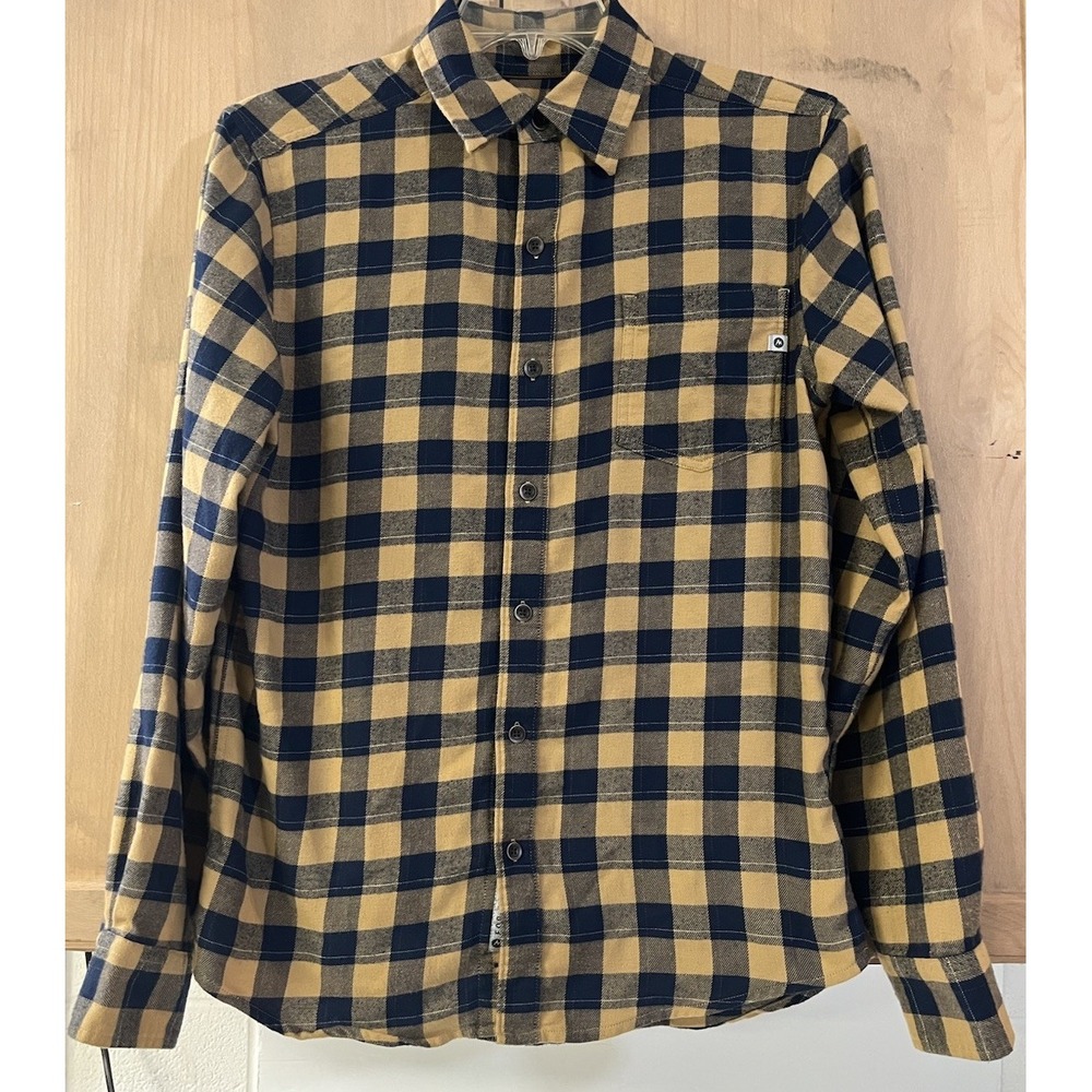 Marmot‎ LS Button Up Flannel Small Gold/Blue Plaid